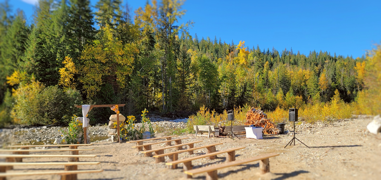 Kinetic Beats DJ set up at outdoor wedding ceremony