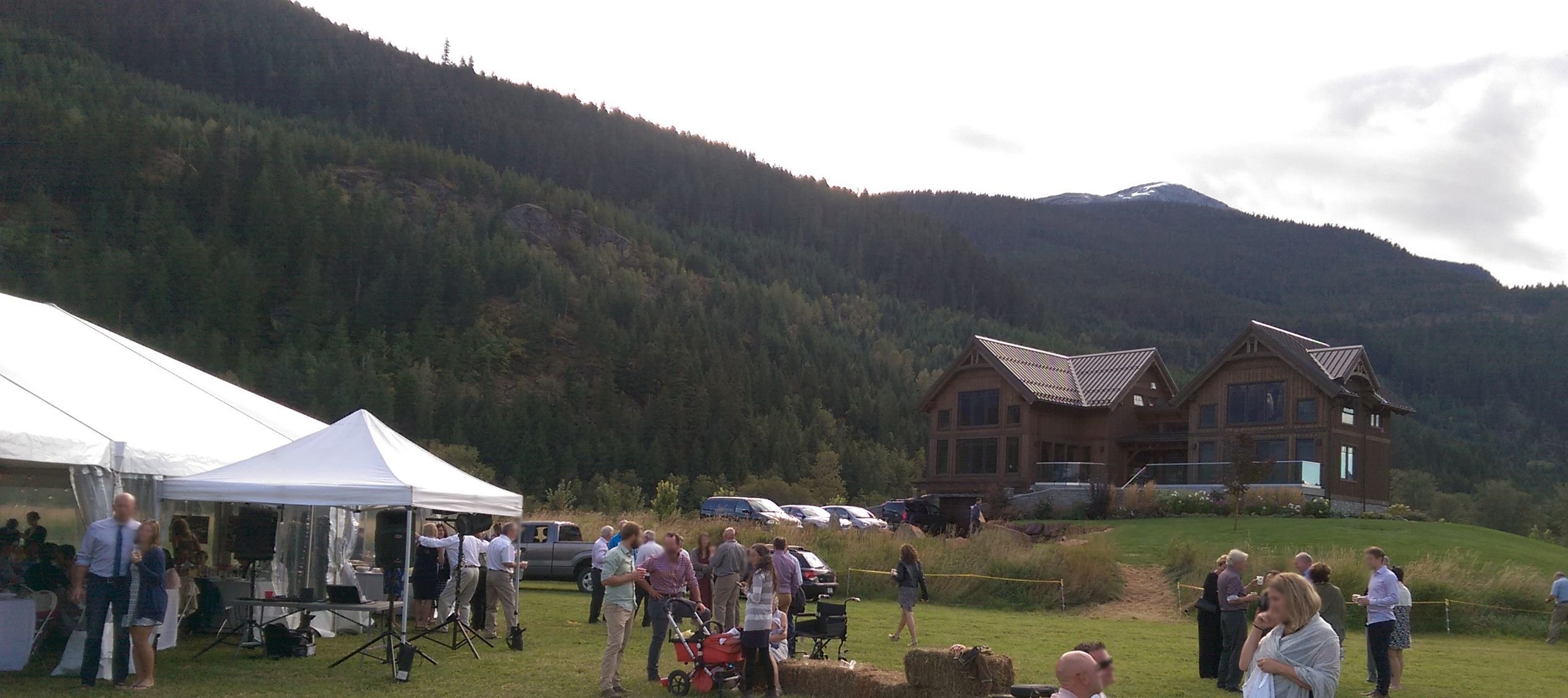 Kinetic Beats DJ set up for an outdoor wedding reception in Pemberton BC